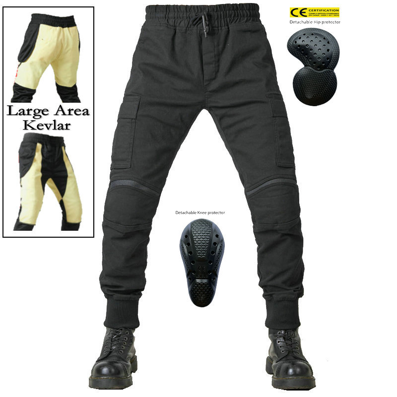Pantalones de montar motocicleta casual motocicleta kevlar resistente a la caída a prueba de viento jeans hilo corsé pantalones pie camuflaje overoles