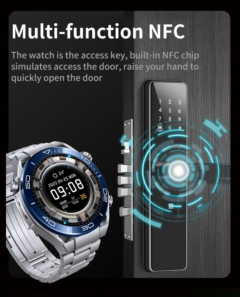 MT15S Smart Watch 1,6 Zoll 4DOLED Bildschirm Kompass NFC_voghion.com