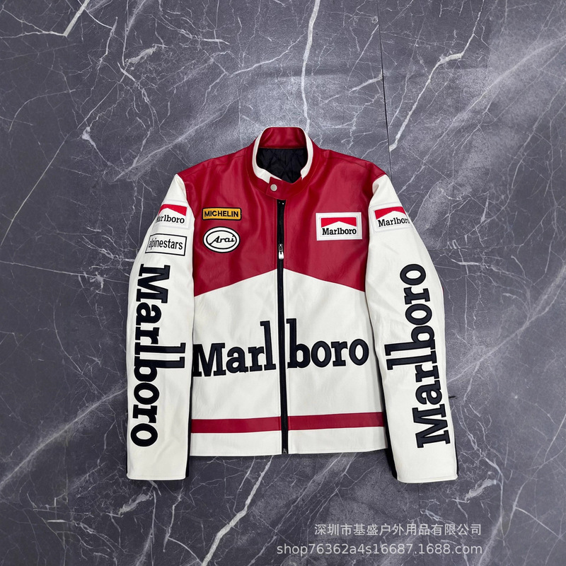 F1 Racing Suit European and American Style Leather Jacket Men's and Women's Leather Jacket Casual Cycling Wind Motorcycle Motorcycle Supports Customization