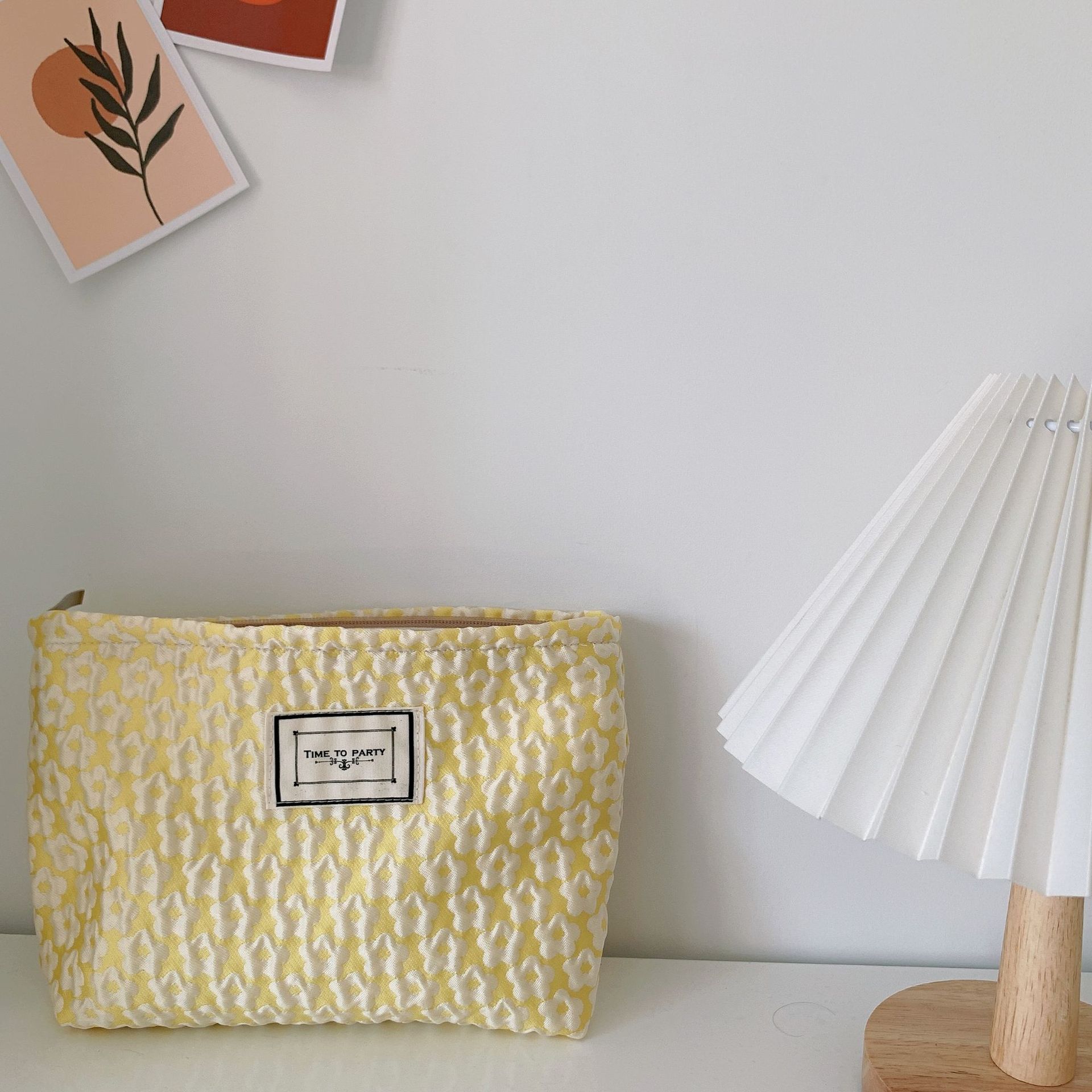 Jacquard cuadrado viaje bolsa cosmética bolsa de almacenamiento retro portátil embrague gran capacidad caja cosmética bolsa de almacenamiento