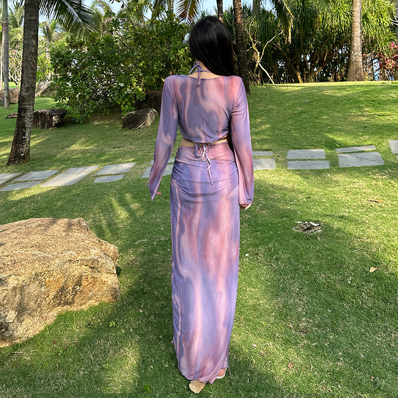 GraceChic GraceChic Sexy High-End Bikini Four-Piece Set Dress European And American Long Sleeve Slimming Beach Vacation Two-Piece Swimsuit_voghion.com