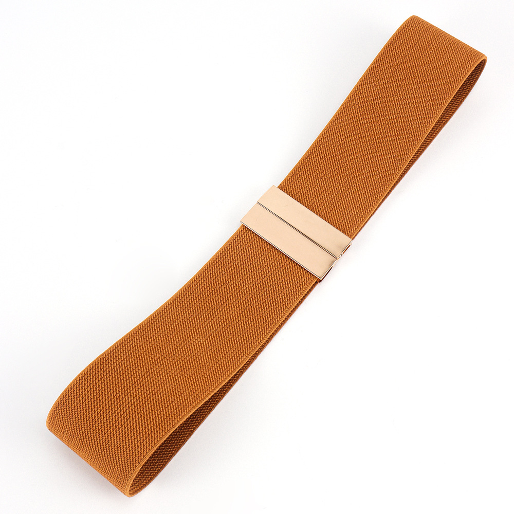 Simple Style Solid Color Alloy Elastic Band Woven Belt Women's Woven Belts display picture 2