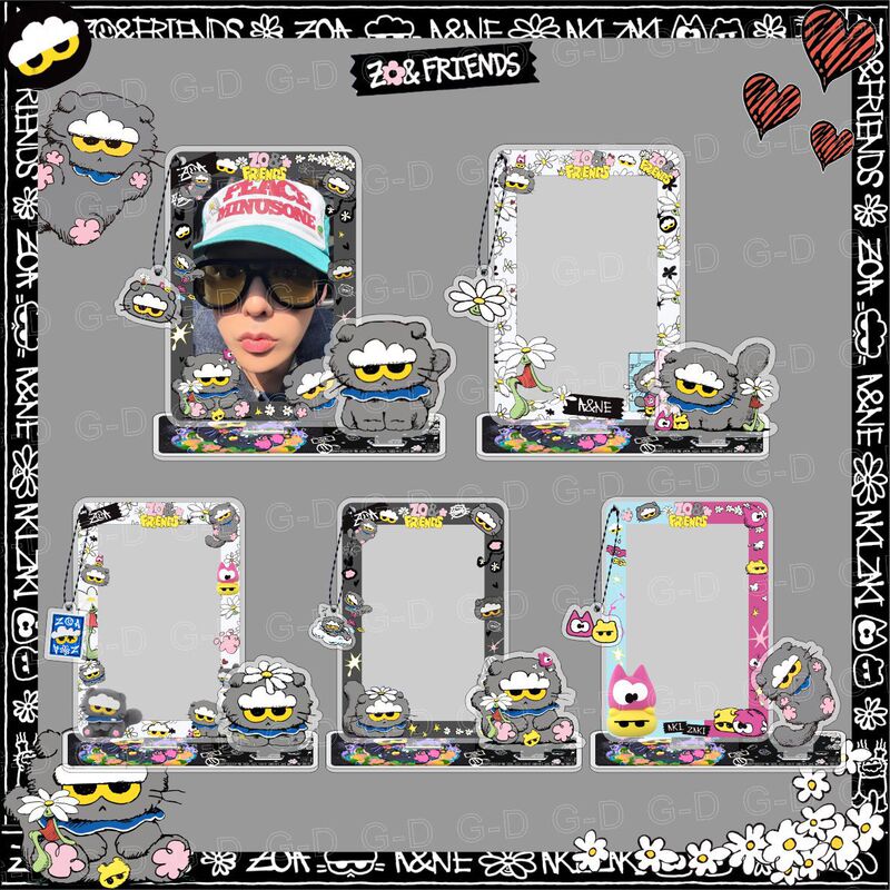 G-D Quan Zhilong Cartoon Card Photo Frame Stand Idol Small Card Storage Pendant Accessories Celebrity Merchandise