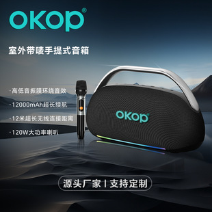 8002 Bluetooth Speaker Cross-Border Outdoor Square Dance Long Battery Life Subwoofer Mobile Home Karaoke Microphone Audio