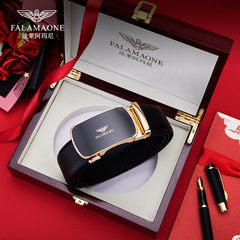 Faleamani Leather Men's Automatic buckle Belt for Business High-end Polished buckle