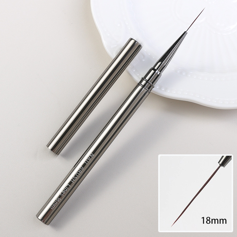 Cross-border uñas de metal dibujo pluma pintura de La Flor pintura floreciente pluma esbelta arte de uñas pluma pistola de cobre negro tubo de aluminio cepillo