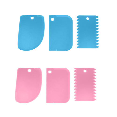 Three-piece baking tool set, cream scraper, cream glue scraper, cutting scraper, cake DIY plastic scraper