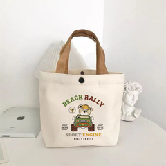 ホット販売クマキャンバスバッグ女子学生ポータブル仕事小さなハンドランチバッグハンドバッグキャンバスバッグギフトバッグ