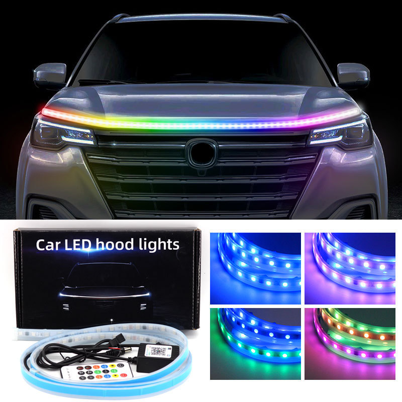 Lámpara de atmósfera colorida para cubierta de nariz de automóvil Lámpara de viaje diurna LED modificada barra de guía de luz superbrillante Lámpara de viaje diurna