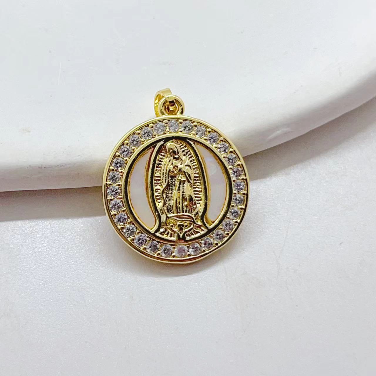 1 Piece Quantity Copper Material 1 Piece 18*25mm Copper Zircon Virgin Mary Pendant