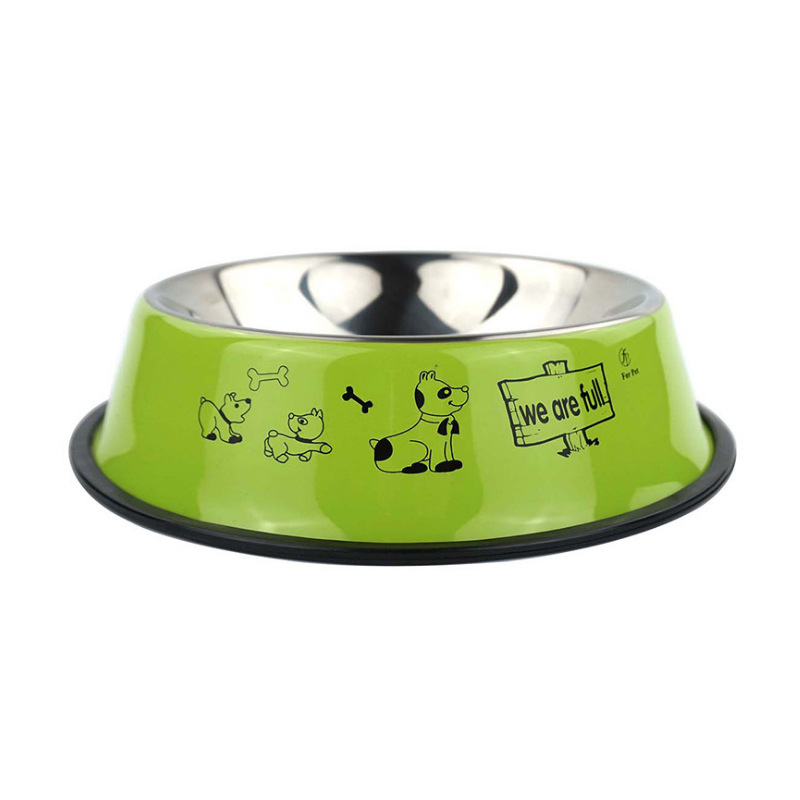 1+1 해외직구 강아지 고양이 밥그릇 자동급식기 // 카툰무늬 그린(랜덤무늬)-26cm
