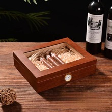 定制实木雪茄盒便携式透明木质雪茄保湿盒雪茄木制礼品包装盒子