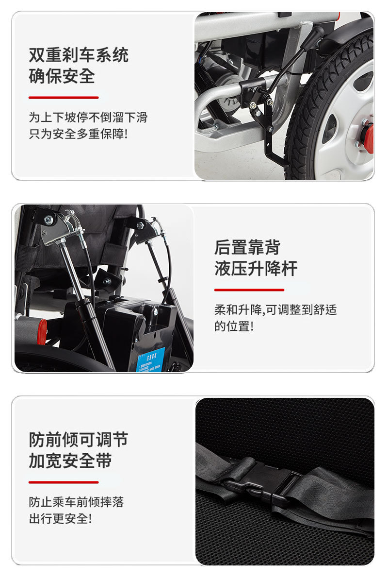 Yibaiti Electric Wheelchair Is Foldable, Fully Automatic, with Long-Lasting Lithium Battery, Lightweight for Disabled People and Suitable for the Elderly