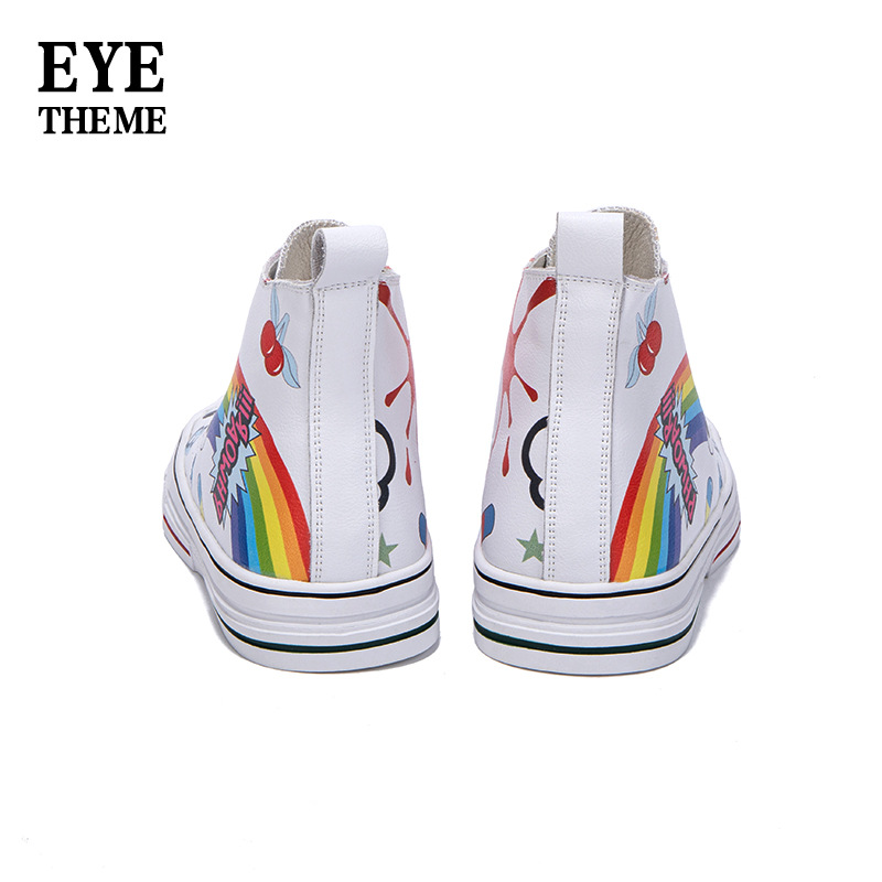 EYETHEME zapatos planos de alta calidad de impresión de cuero de moda zapatos de marca de moda de nicho de moda A131#