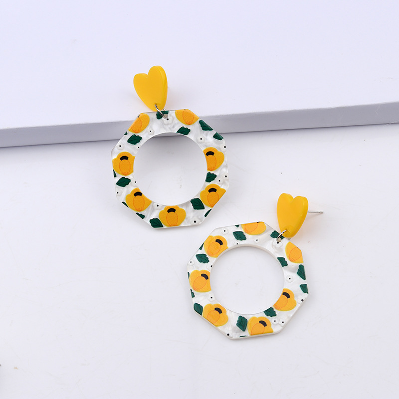 Retro Flower Arylic Stoving Varnish Women's Drop Earrings 1 Pair display picture 6