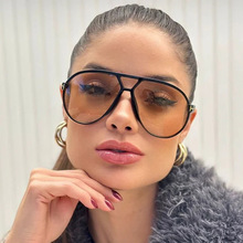 欧美太阳镜女复古大框双梁飞行员款蛤蟆镜网红时尚眼镜跨境墨镜男