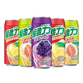 台湾绿力果汁饮料490ml 水蜜桃芒果番石榴葡萄果蔬汁罐装饮品批发