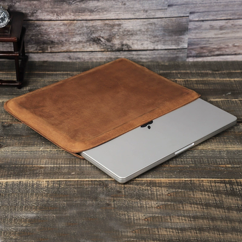 Совместимый ретро защитный чехол для ноутбука, подкладка, MacBook Pro, 14.2 дюйма, натуральная кожа