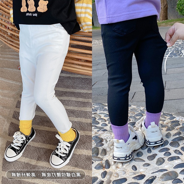 衣邦人女童春季新款打底裤儿童弹力修身长裤裤子高腰裤抖音代发|ms