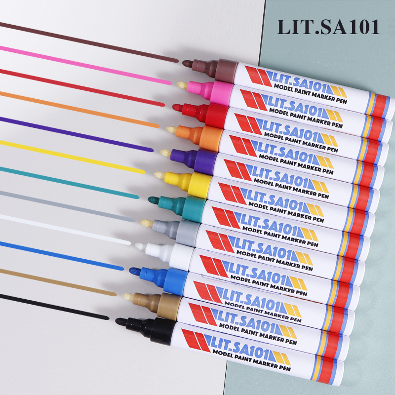 Modelo de pluma de pintura hecha a mano de juguete cero reparación pluma de pintura impermeable marcador de relleno de color marcador de grasa pluma