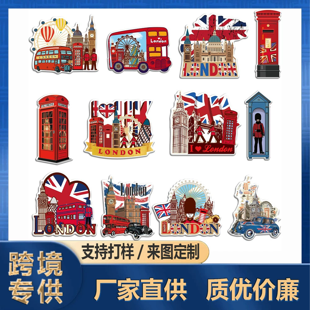Трансграничные магниты на холодильник по индивидуальному заказу, Лондон, Нью-Йорк, кухонные магниты на холодильник, городские сувенирные подарки, магниты на холодильник Великобритании и США