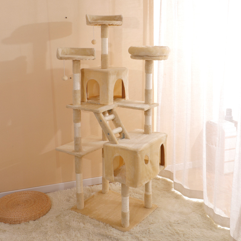 Fuente transfronteriza gato escalada estante gato nido de gato árbol integrado multicapa gato escalada estante columna columna gato escalada