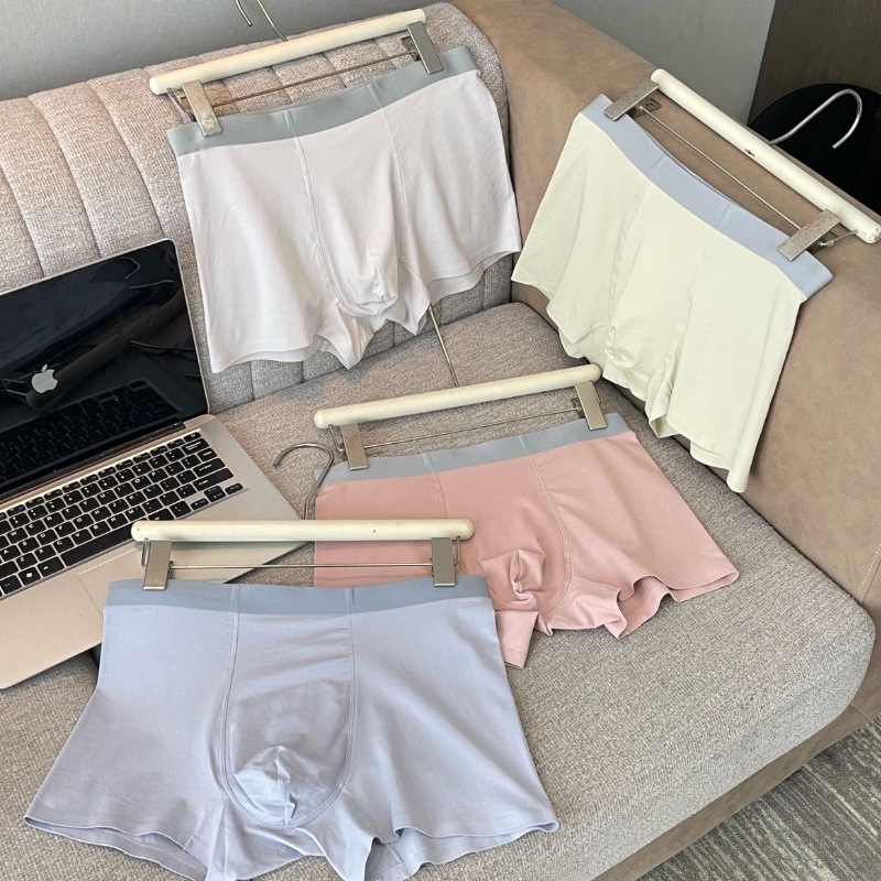 Pure Cotton Men's Underwear, Silk Men's Boxer Shorts, Breathable Modal Men's Briefs for Spring and Summer, All-Cotton 6