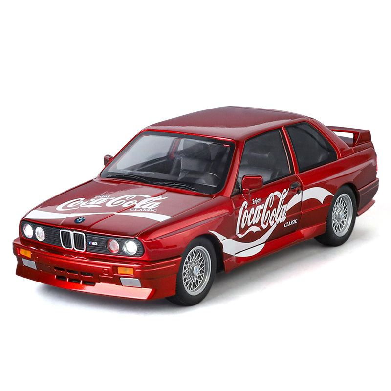 1:24 Pack Horse M3 Coke Edition Alloy Model Simulation Car Model Classic Painting Edition Car Shake Tone Explosions recommend