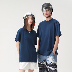 230g Heavyweight Trendy Casual Drop Shoulder Crew Neck Short-Sleeve Pure Cotton T-Shirt Western Style Solid Color Trendy Top School Uniform