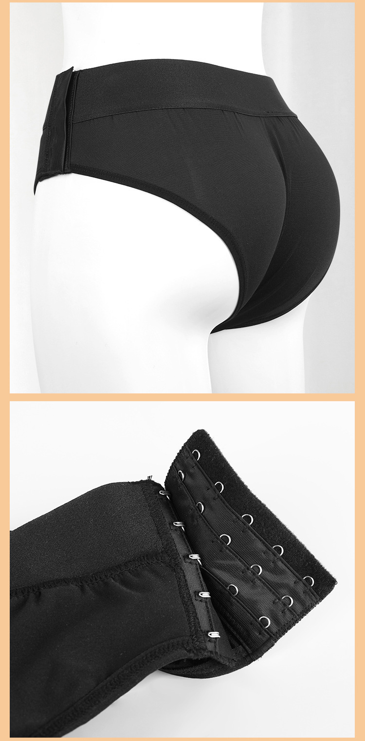 Wearable Dildo Pants for Adults, Pull-Up Style, Black Polyester-Spandex — detail image 28