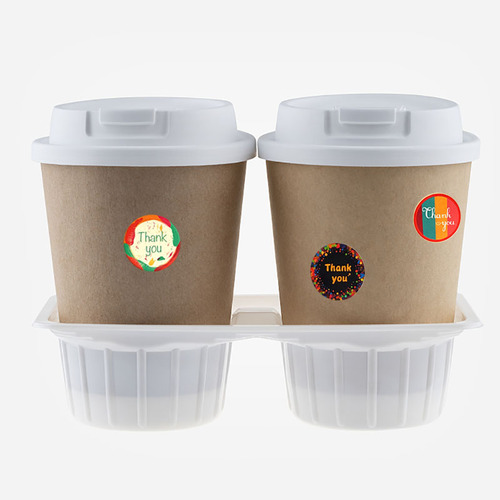 Circular thank you stickers, colorful gift seal stickers, handcrafted paper box adhesive labels