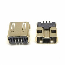 USBWII 6PIN任天堂游戏机手柄母座四脚插卷边游戏机接口镀金1394