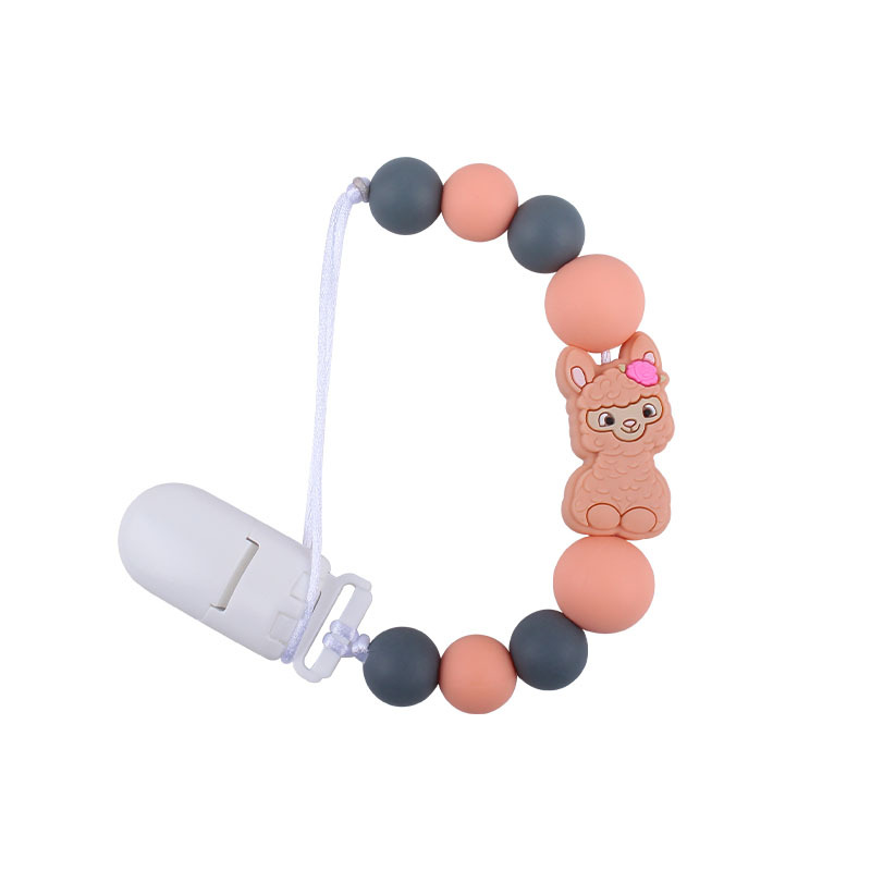 Nueva silicona mordedor palo pezón cuerda materna e infantil suministros Bebé chupete silicona oveja pezón cadena anti-caída