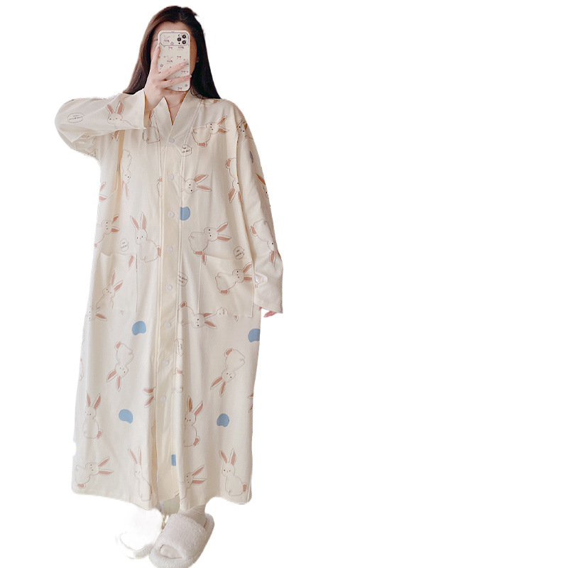 모유패드 포함 분만실 나이트가운 분만대기 큰사이즈 임산부 날씬스타일 신춘가을 산후수유 외출용 롱드레스