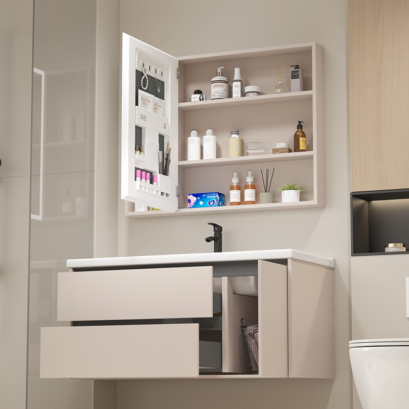 Gabinete de baño de aire de crema de panal de aluminio impermeable gabinete de baño combinado lavabo de baño de doble bombeo lavabo de baño