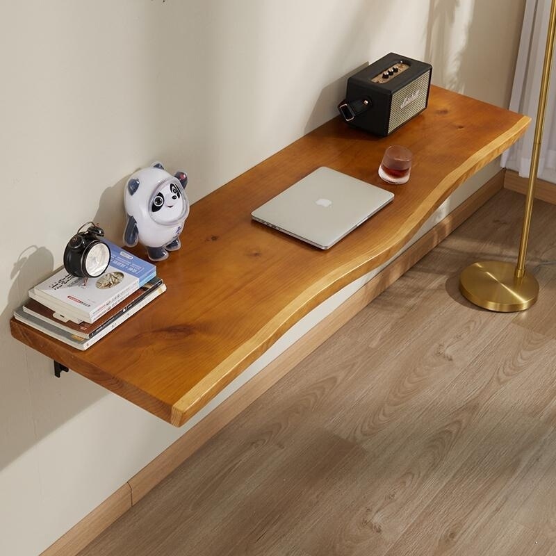 Solid Wood Wall-Mounted Folding Table, Dining Table, Hanging Wall Table, Simple Computer Desk, Irregular Edge Desk, Wall-Leaning Table, Natural Wood Solid Wood Wall-Mounted Folding Table, Dining Table, Hanging Wall Table, Simple Computer Desk, Irregular Edge Desk, Wall-Leaning Table, Natural Wood