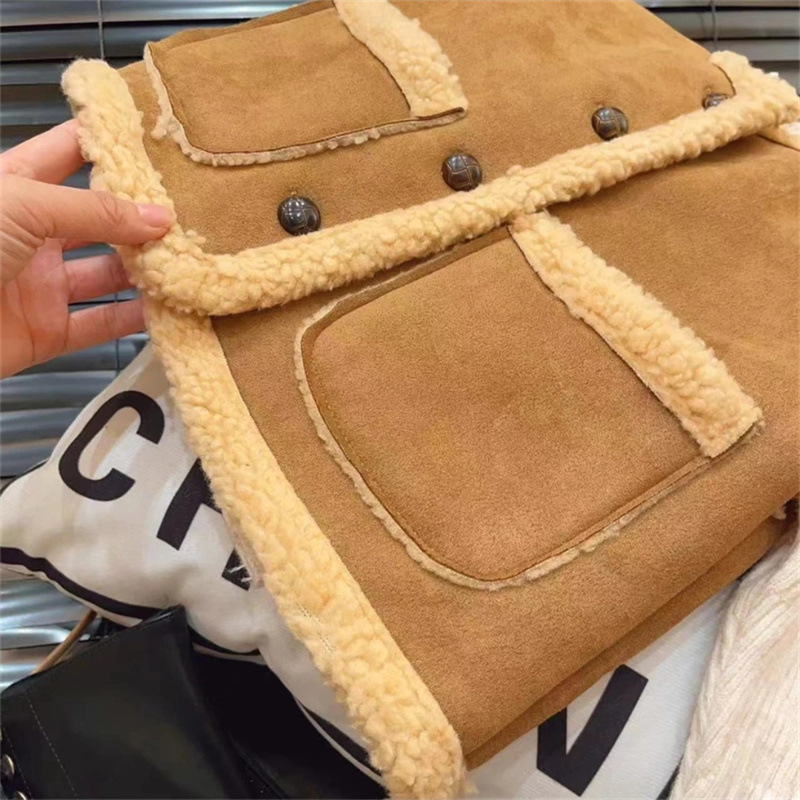 Niños estrella redonda 2023 invierno nuevos niños y niñas estilo coreano chaleco estilo occidental de los niños al aire libre moda chaleco piel integrado