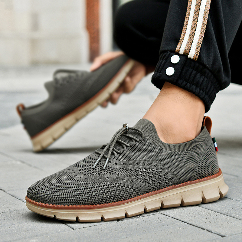 Casual, Comfortable, Versatile, Breathable, Mesh and Fly-Woven Men's Shoes, Travel Shoes, Spring, Summer and Autumn Classic Cross-Border Popular Extra Large Size Men's Shoes