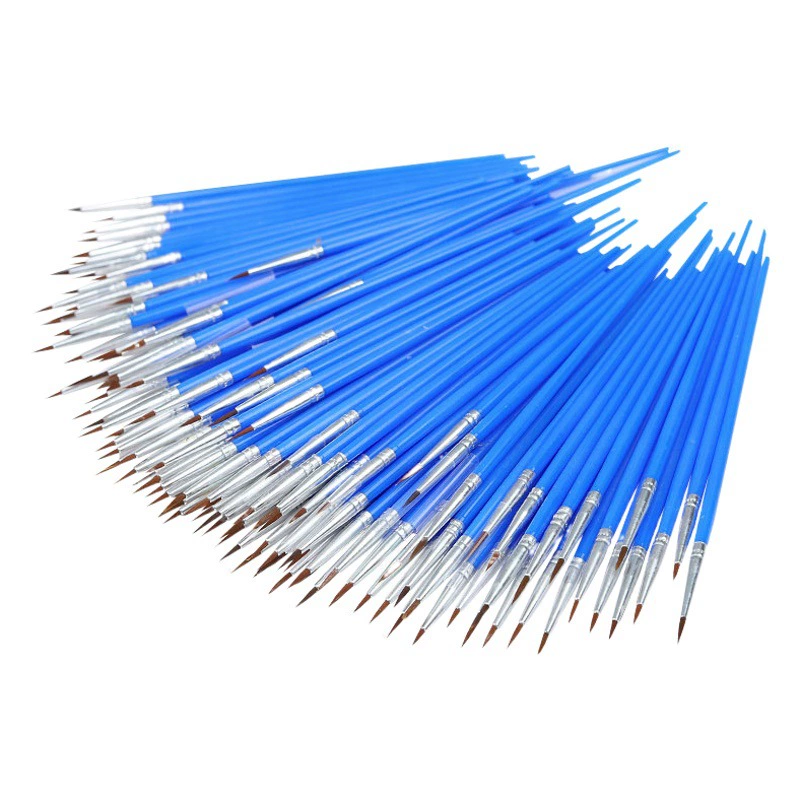 Детская нейлоновая шерсть цифровая кисть для рисования маслом гуашь Акварельная кисть детский сад линия трассировки пластиковый крючок линия плоская ручка