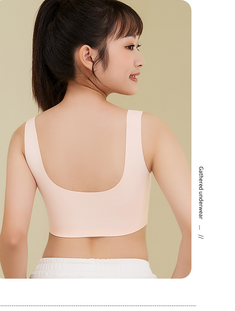 Underwear for growing girls, latex bras for junior and senior high school students, strapless vests for older children, and thin, seamless ice silk vests for girls pic 26