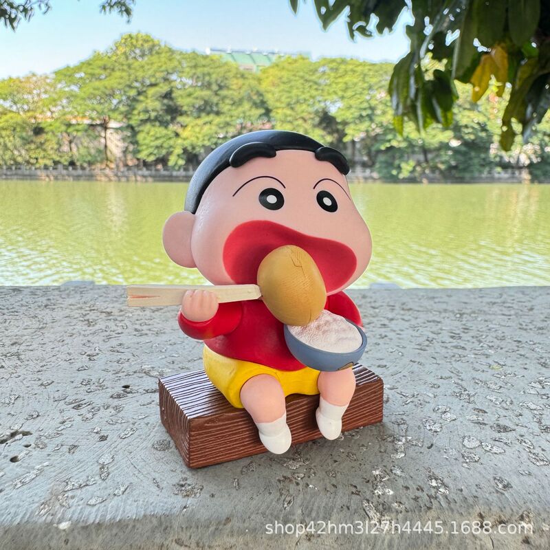 Xiaoxin Eating Potato Mini Figure Car Desktop Peripheral Trendy Toy Figurine Decoration Doll Birthday Gift