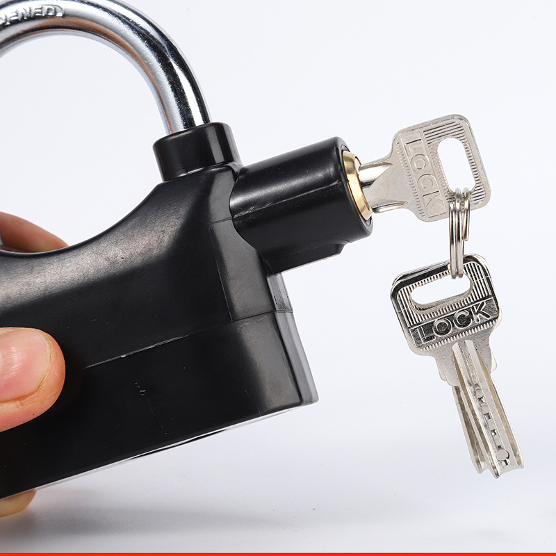 厂家直供防盗挂锁报警锁全铜锁芯摩托车锁自行车锁防盗锁具