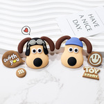 3D立体掌门狗软胶diy配件手机耳机壳冰箱贴片洞洞拖鞋 挂钩小狗头