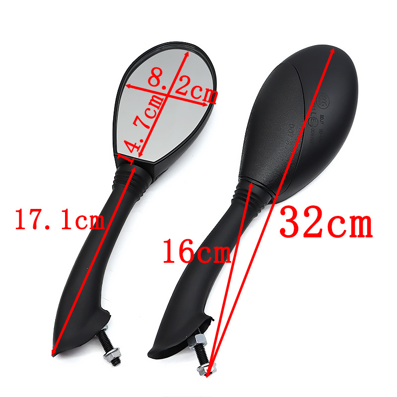 Suitable for Piaggio Motorcycle Rearview Mirror, Electric Vehicle Reflector, M8Mm Modified Oval Reversing Mirror