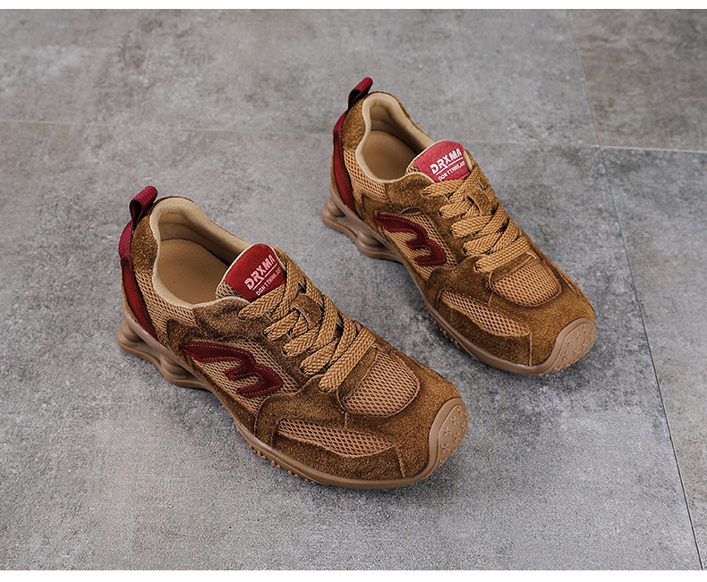 Giày sneaker nữ da thật phong cách cổ điển đế bệt — màu be chi tiết 13