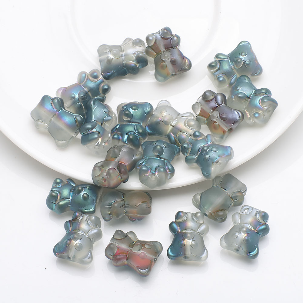 20 PCS/Package 12 * 14mm Hole 1~1.9mm Glass Bear Beads display picture 12