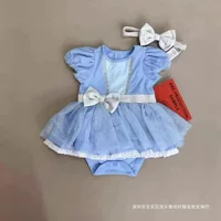Платье для внешней торговли, цельная юбка с короткими рукавами для девочек, оригинальная детская одежда, одежда для ползания, костюм для ползания