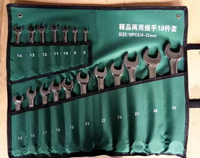 Mühərrik tənzimləmə alətləri 6-22 Piece Open-End Double-Headed - mirror-18-piece-set-green