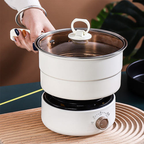 Portable Foldable Electric Stove 110V Multifunctional Stainless Steel Inner Pot Electric Stove Separable Travel Pot