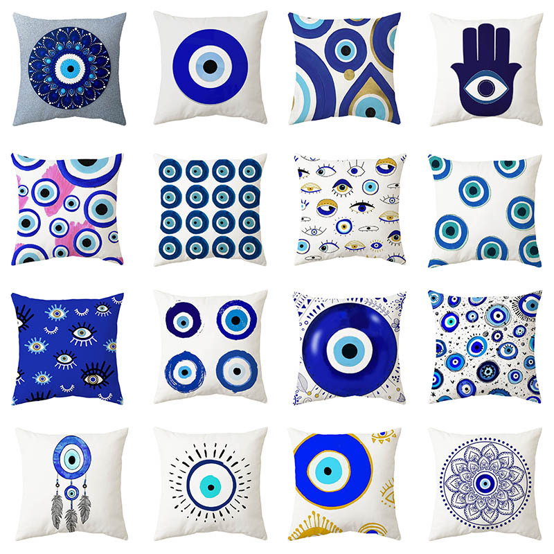 Ethnic Style Devil's Eye Plush Pillow Cases display picture 1